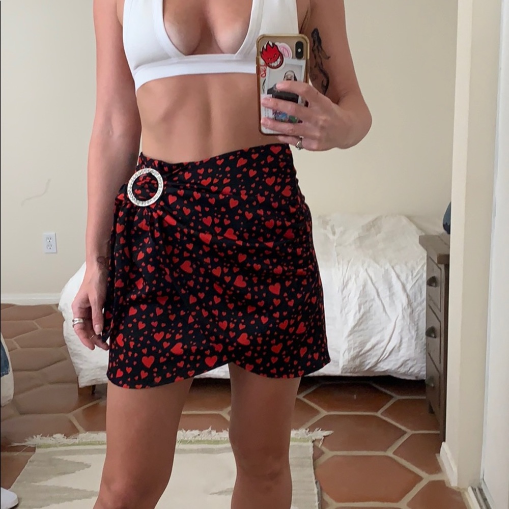 Forever 21 heart wrap skirt sz S